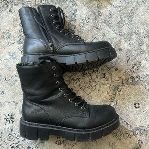 Black lace up boots